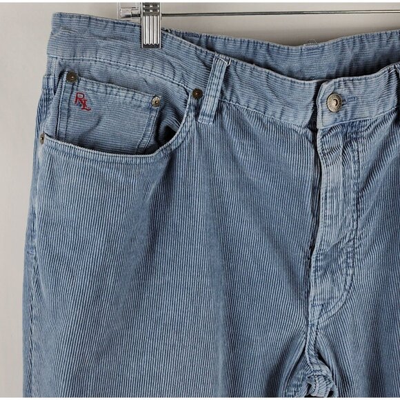 Polo Ralph Lauren Jeans Mens 38x31 Blue Varick Slim Straight Corduroy Denim - Picture 3 of 11